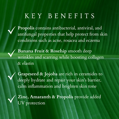 text describing key benefits of banana barrier cream