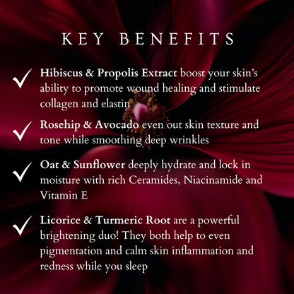 text of key benefits of the hibiscus night renewal
