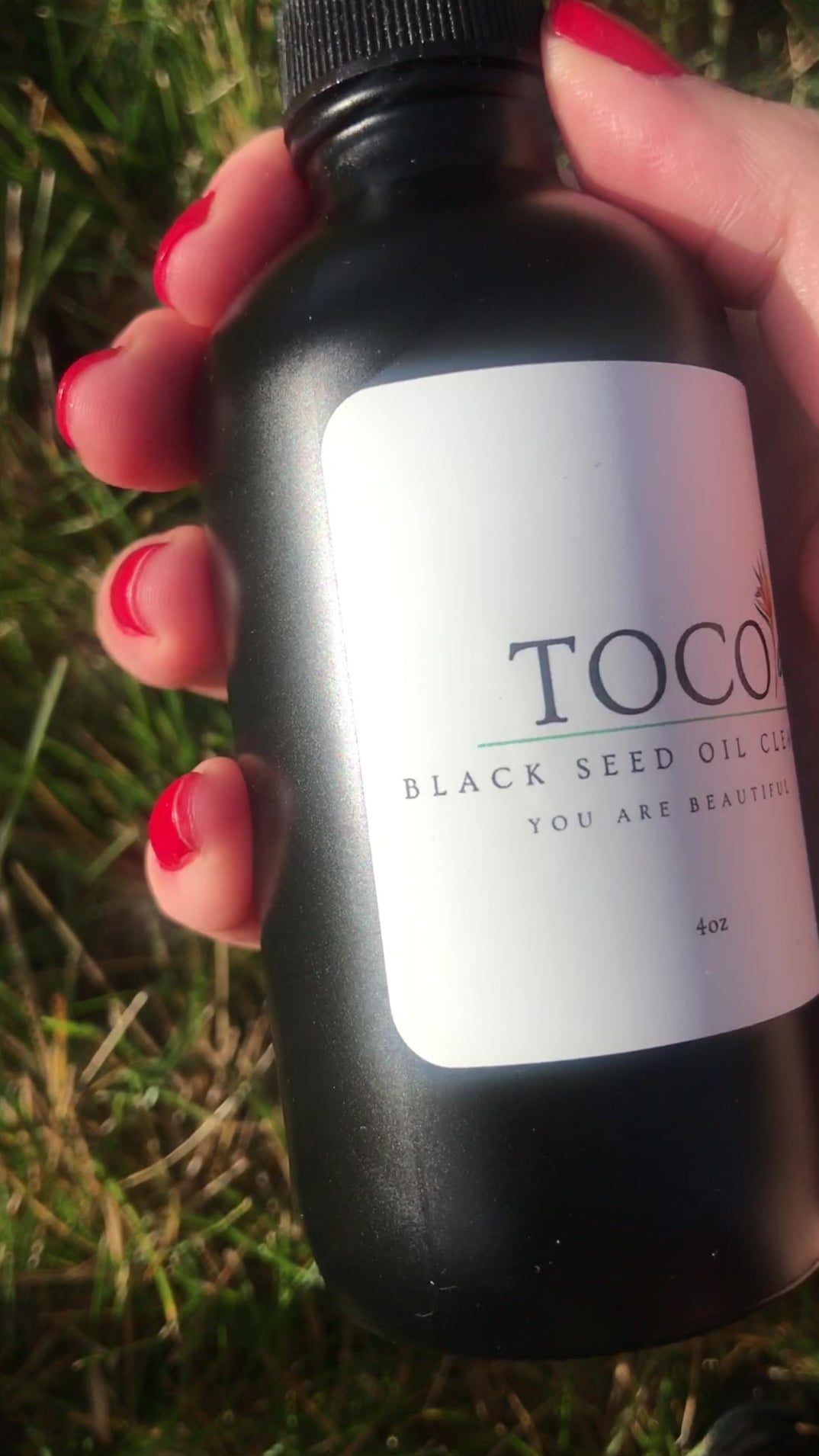 Black Seed Oil Cleanser demo in hand